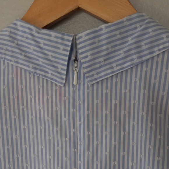 Lilly Pulitzer Ginger Dress Blue Peri Tint Blue White Stripe Swiss Dot 0 - Picture 9 of 15